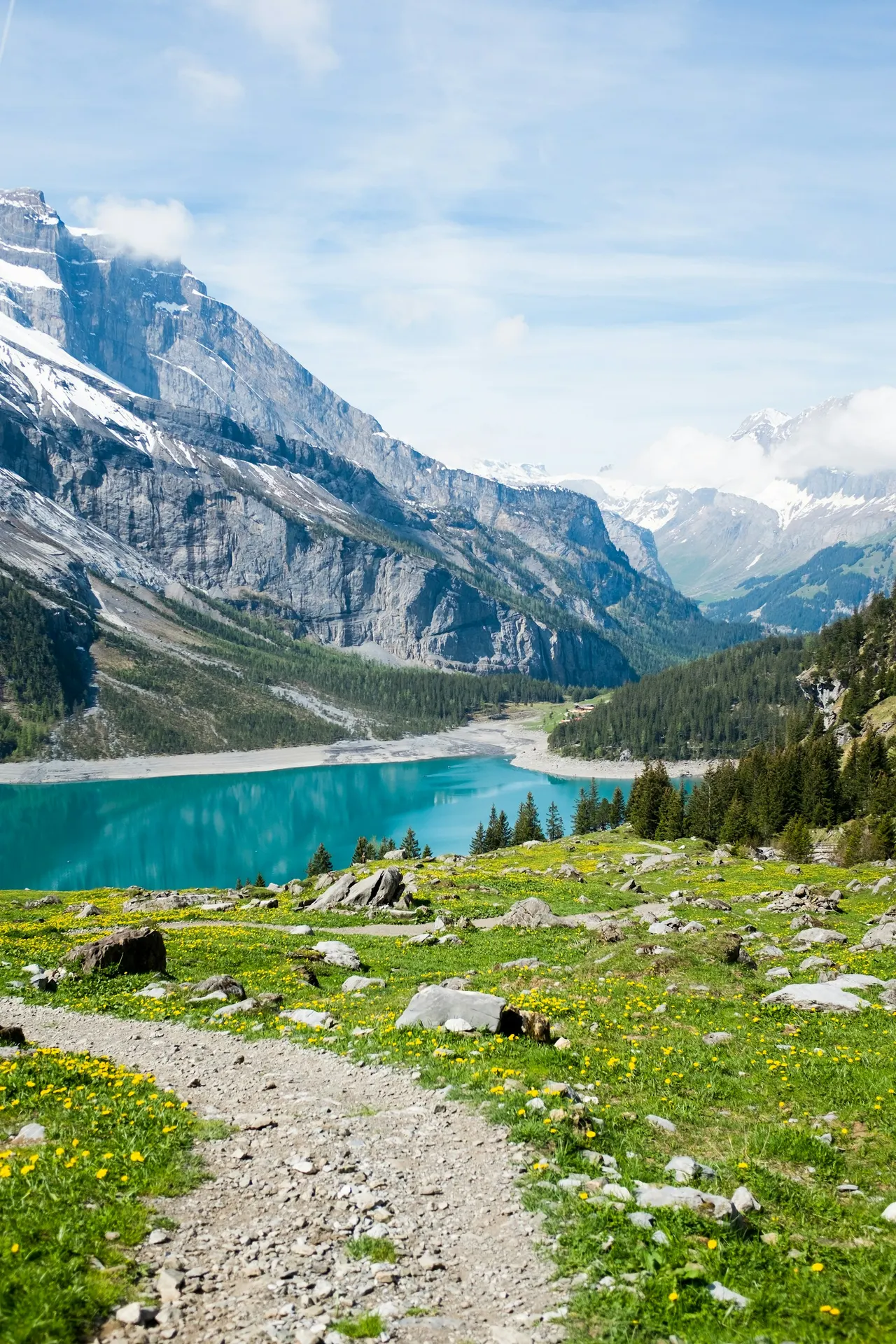 Path to a mountain lake, Bernese Oberland